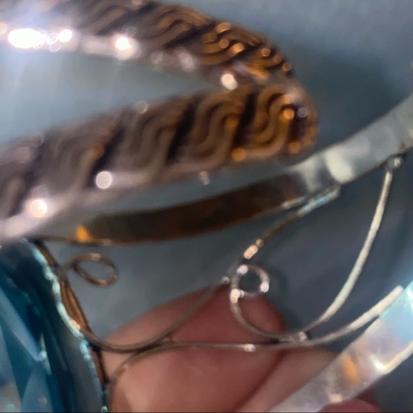 Stunning Blue Tourmaline HUGE handcrafted cuff - Picture 6 of 8